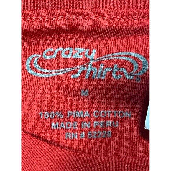 Crazy Shirts Mens Rugby Red Tee Short Pocket Palm Tree Graphic Size Medium M New - Picture 7 of 10